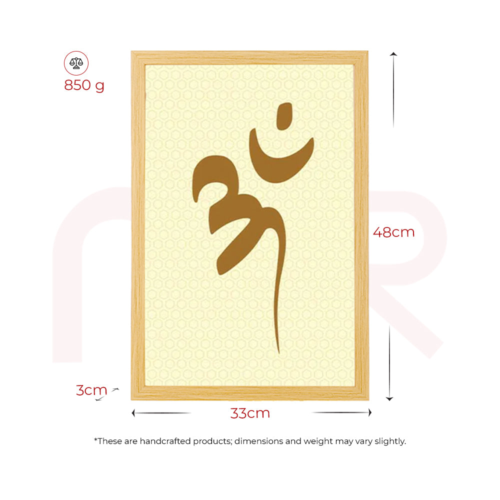 MahaVastu OM wall art painting with wooden frame, 48x33 cm, 850g, Vastu remedy decor