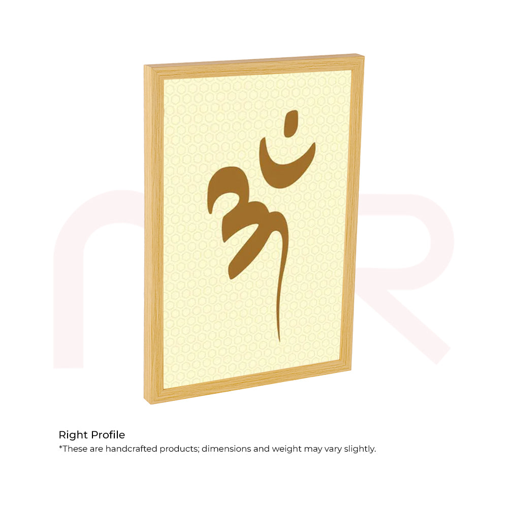 Vastu Om symbol painting with wooden frame, MahaVastu remedy for positivity and balance