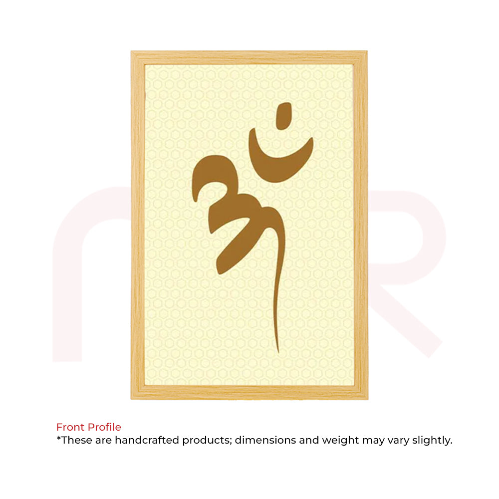 Framed Om symbol wall art for Vastu Shastra energy and positivity, wooden frame, handcrafted design