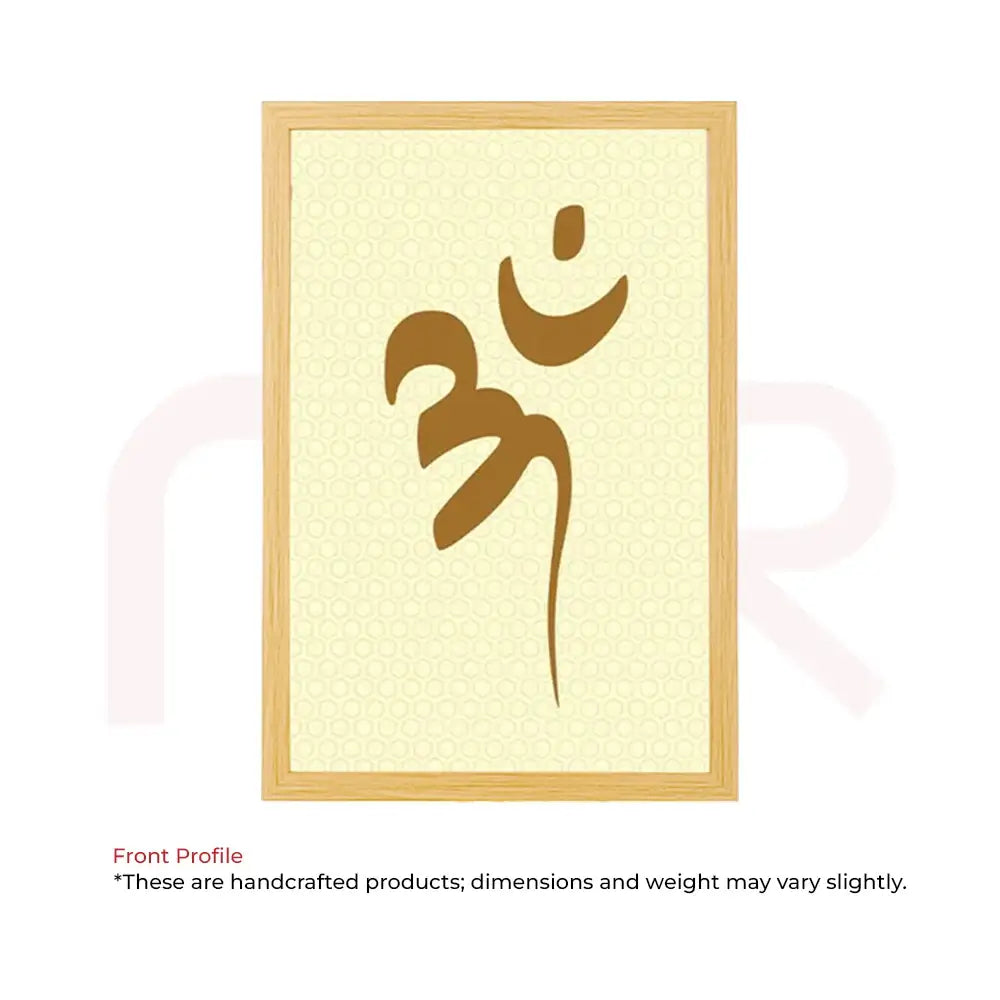 Framed Om symbol wall art for Vastu Shastra energy and positivity, wooden frame, handcrafted design