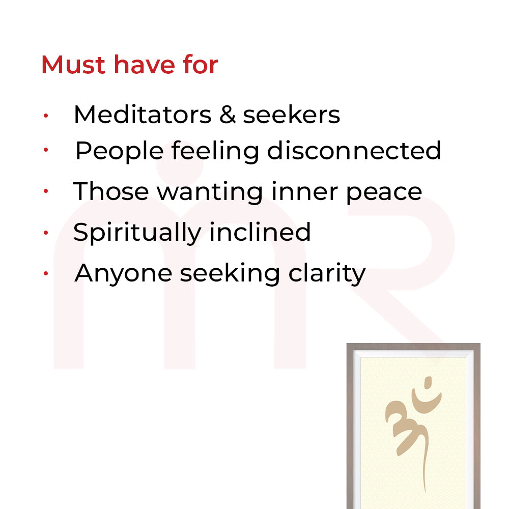 OM symbol Vastu painting for harmony, water element, NE zone, acrylic frame, 39x55 cm