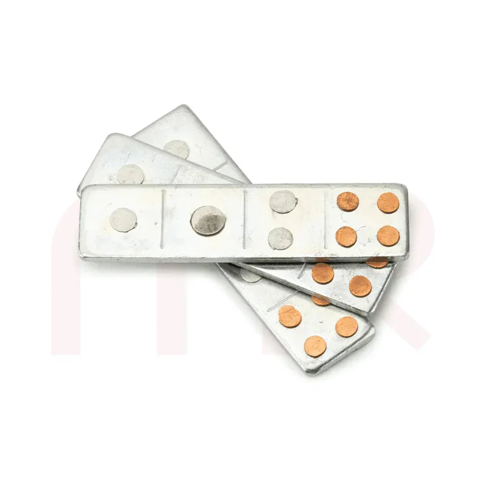 Set of three Vastu metal strips with copper dots for energy balance remedies