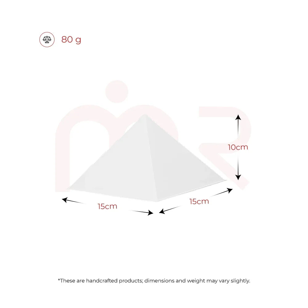 White plastic Vastu pyramid, 15x15x10cm, 80g, MahaVastu remedy for positivity and balance