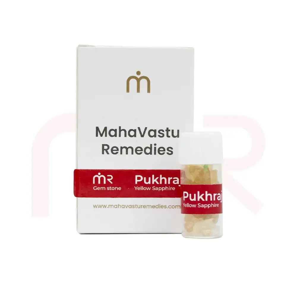 Pukhraj Yellow Sapphire gemstone for Maha Vastu remedies, energizing home positivity and prosperity