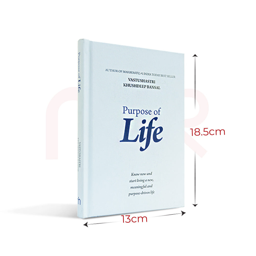 Purpose of Life book by Vastushastri Khushdeep Bansal with dimensions 18.5cm by 13cm