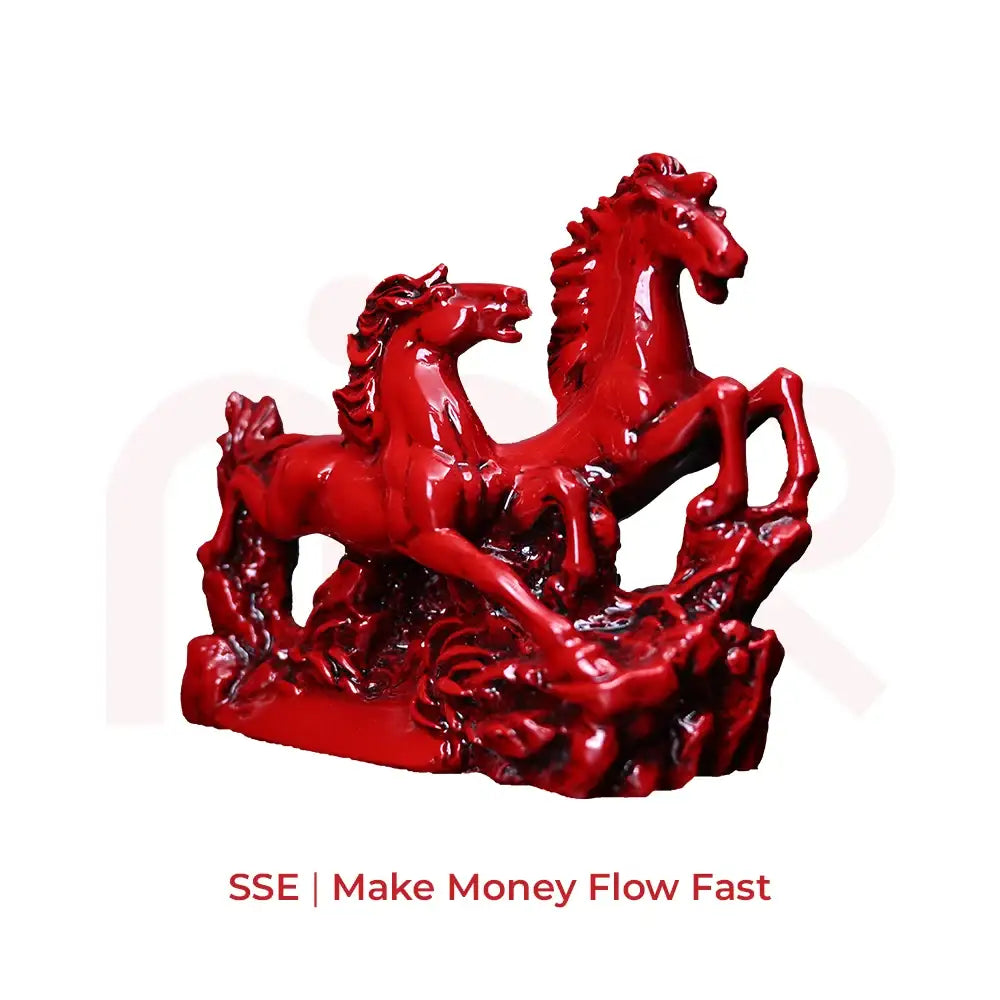 Red running horses Vastu remedy for money flow in SSE direction
