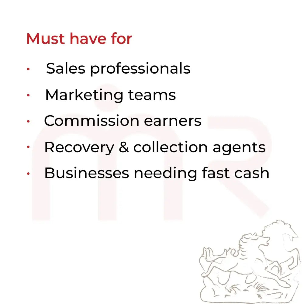 Must have for sales professionals, marketing teams, and businesses needing fast cash.