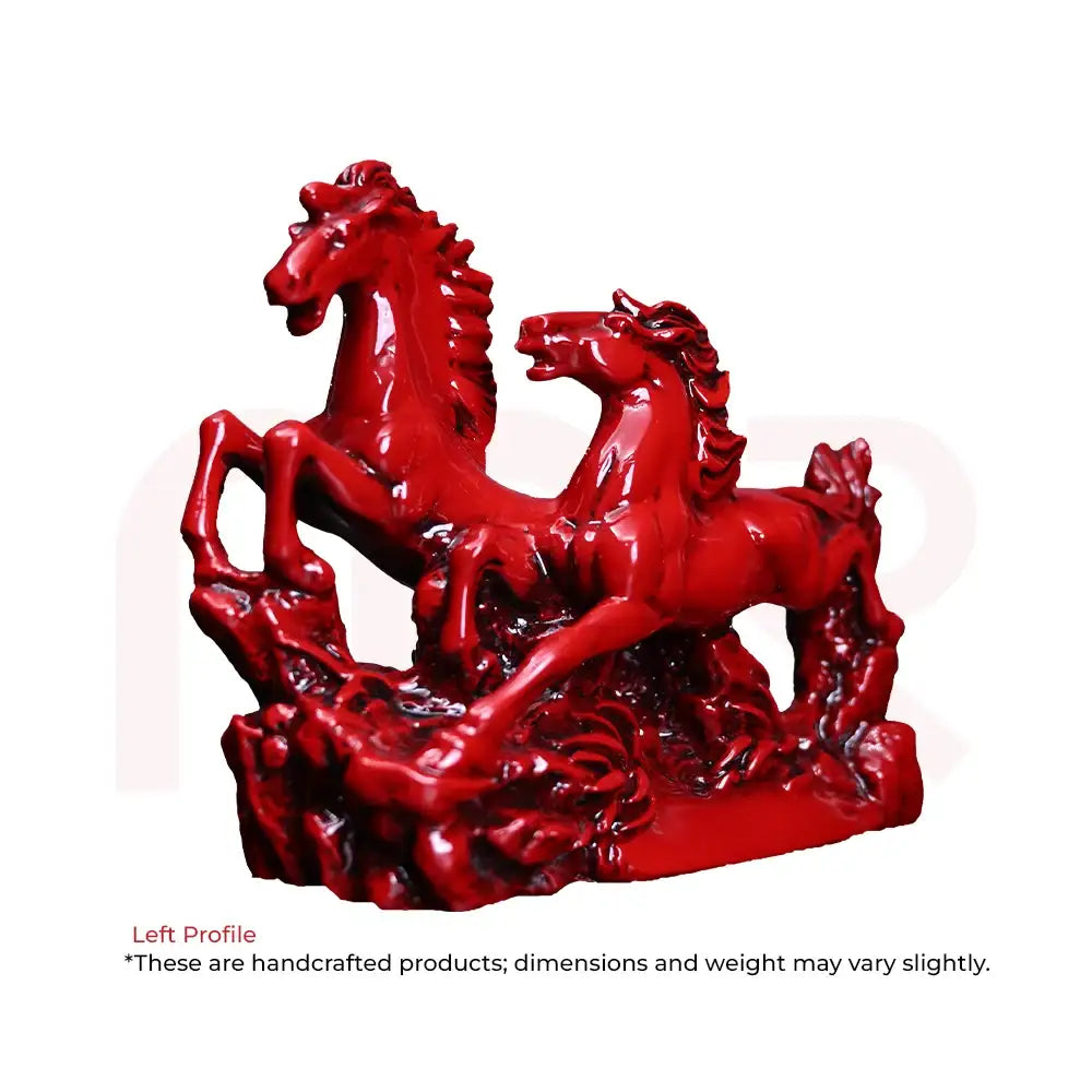 Red running horse frame decor for Vastu remedies and prosperity