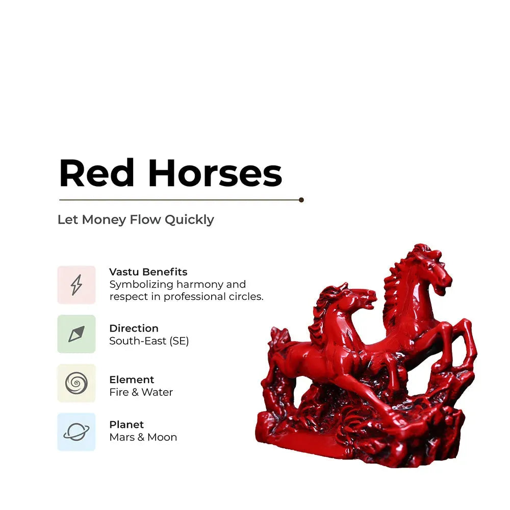 Red Horses - Let Money Flow Quickly - MahaVastu Remedies