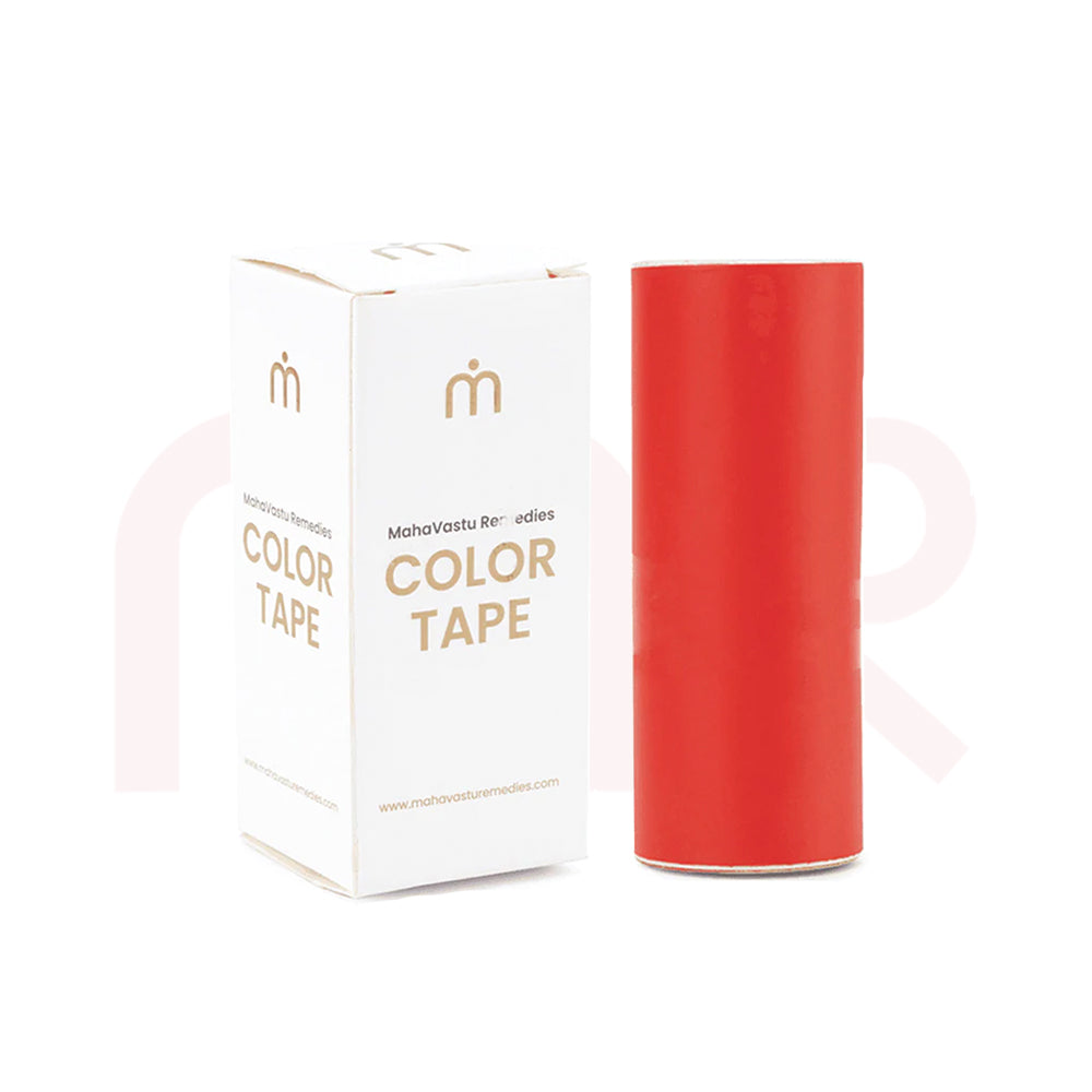 MahaVastu Remedies red color tape roll with branded white box for Vastu Shastra solutions