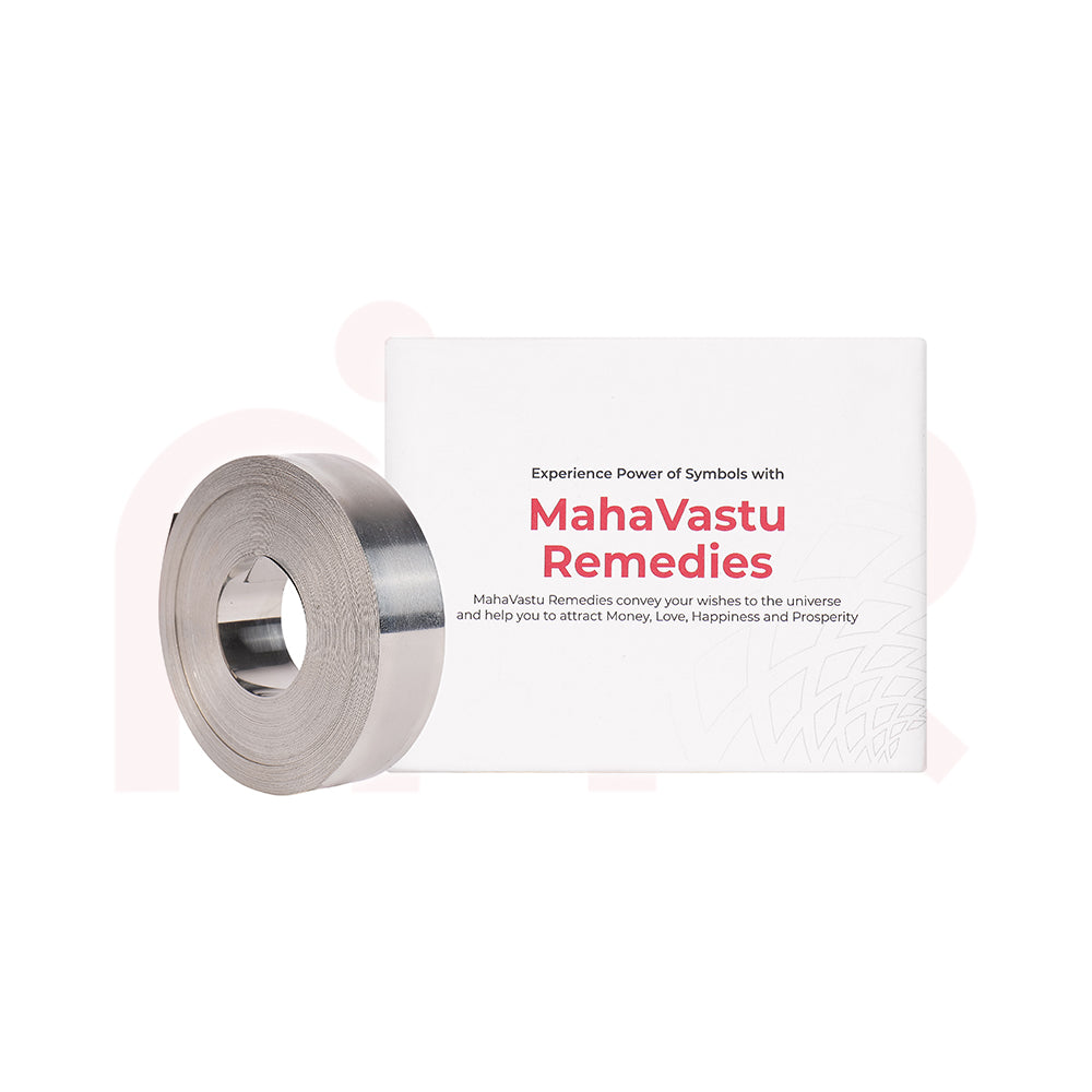 MahaVastu Remedy metal strip roll with branded packaging for Vastu Shastra energy solutions