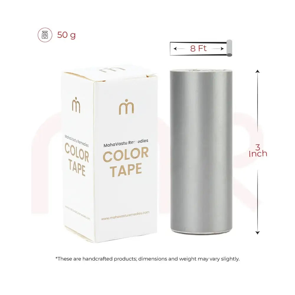 Maha Vastu Color Tape for Vastu Remedies – 8 ft silver roll, 50g, 3-inch width for home energy balance
