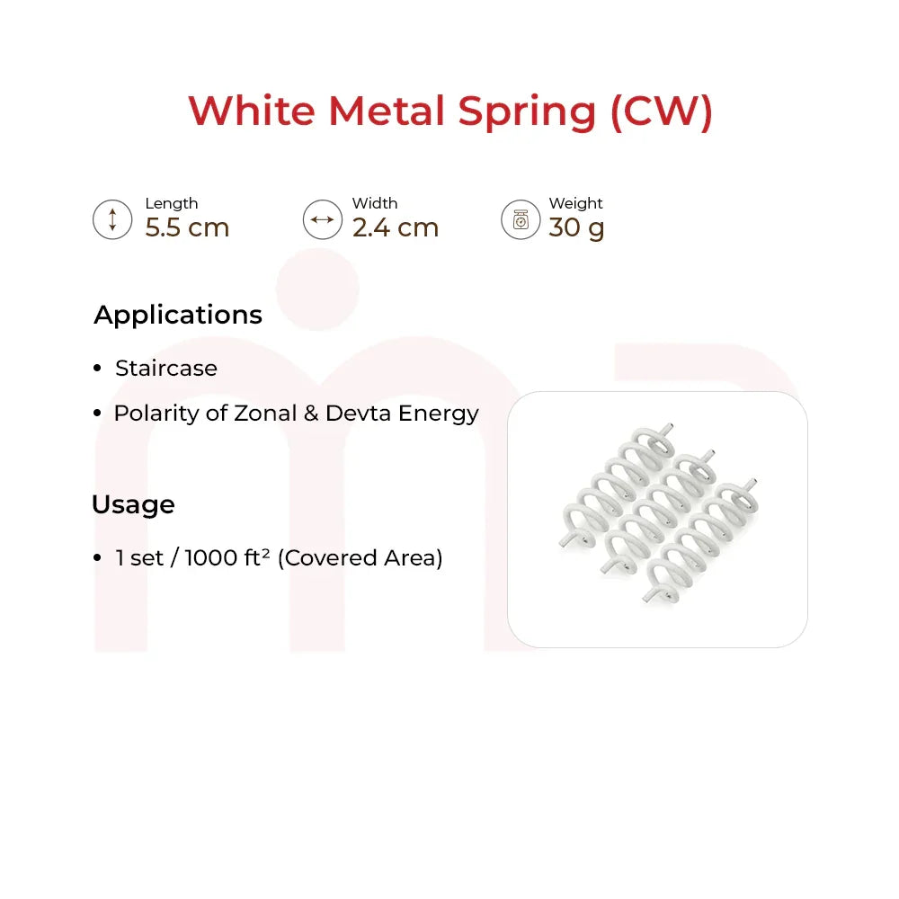 Space CW MahaVastu remedy coils, 5.5cm length, for staircase Vastu energy balance