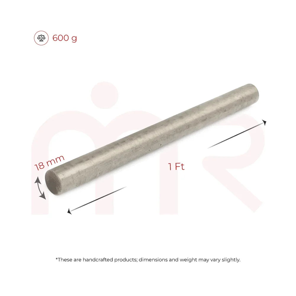 Stainless steel Vastu remedy rod, 1 ft length, 18 mm diameter, 600g weight for MahaVastu.