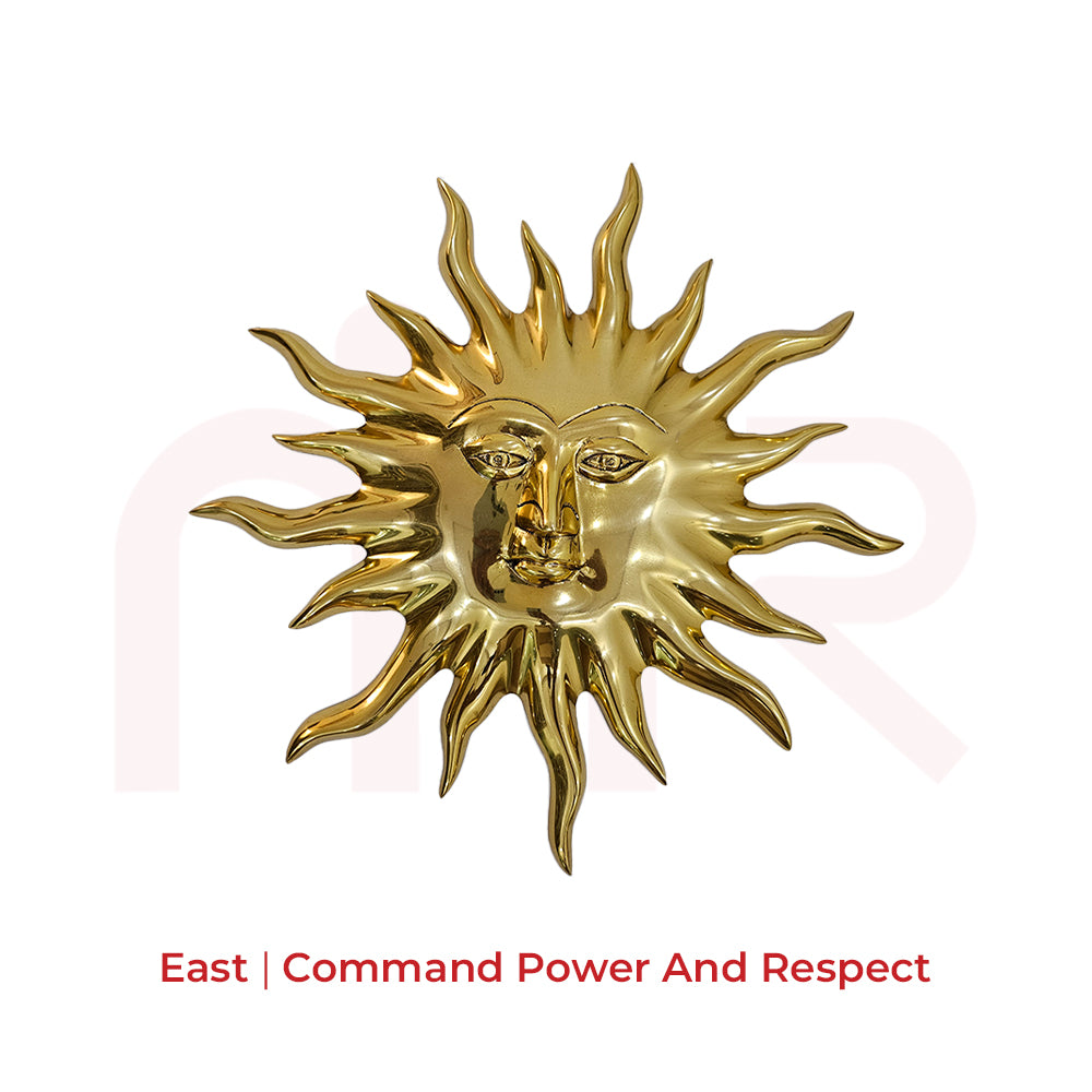Golden Sun wall decor for Vastu, suggested for East direction, promotes positive energy