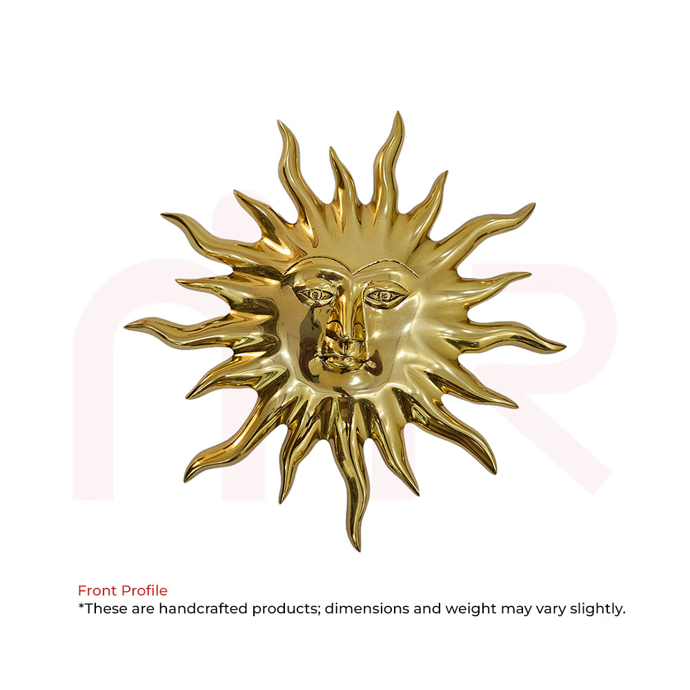 Gold sun face wall decor, Vastu Shastra remedy for positivity and prosperity