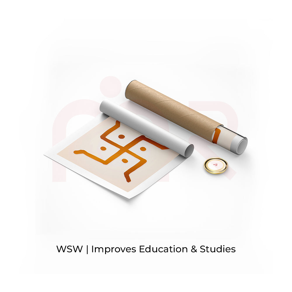 MahaVastu Swastik remedy painting with rolled tube on white background for Vastu Shastra balance