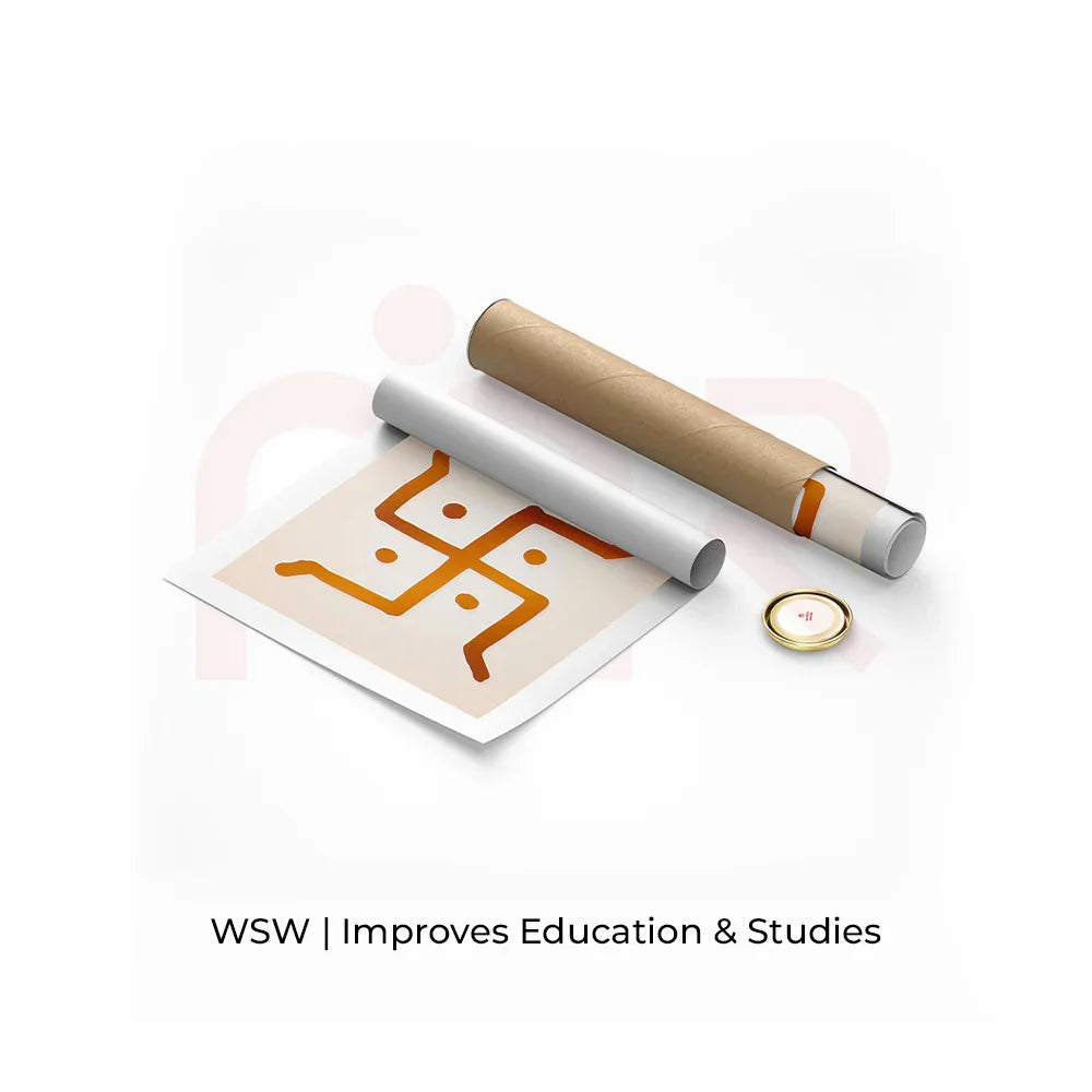 MahaVastu Swastik remedy painting with rolled tube on white background for Vastu Shastra balance