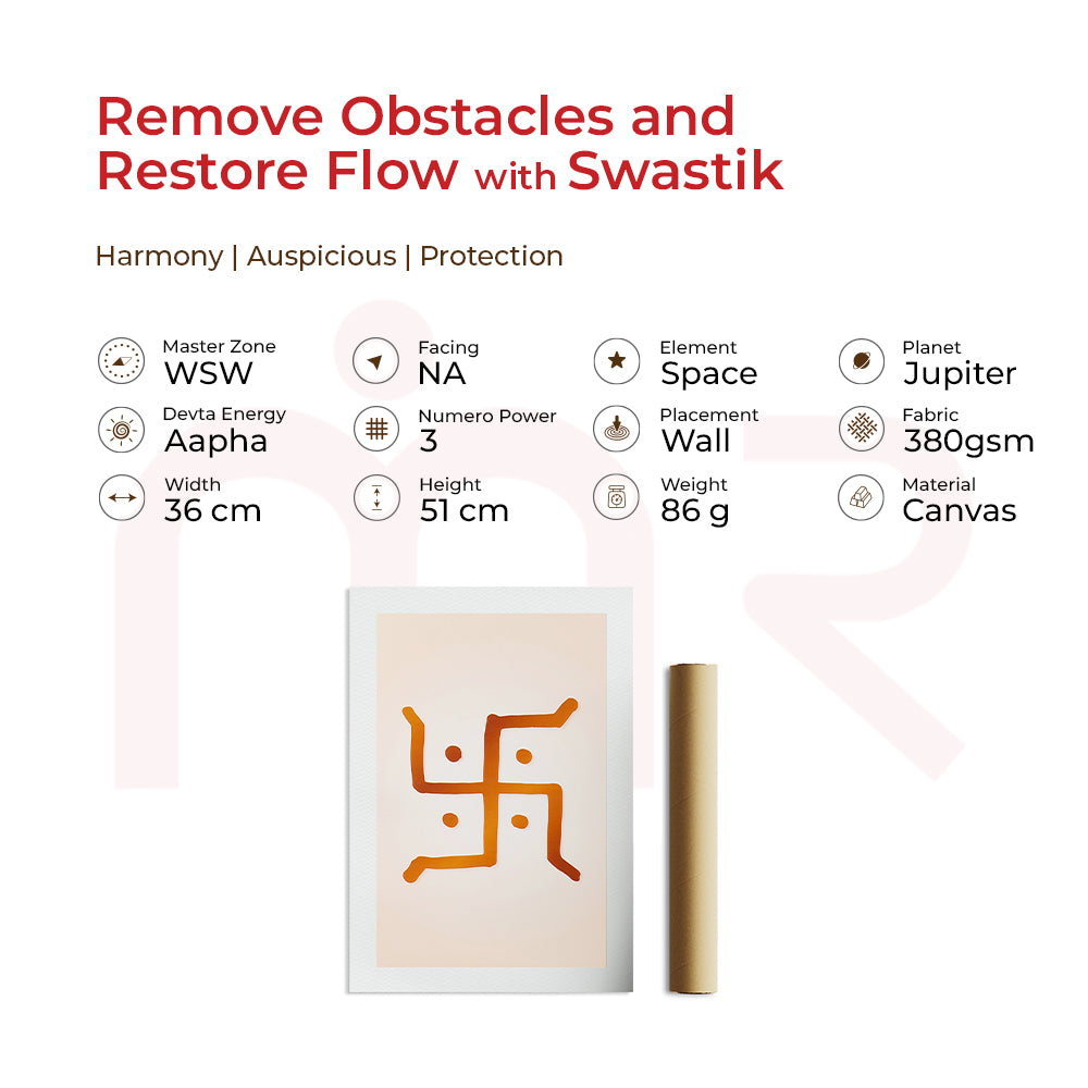 Swastik Vastu painting for education, harmony & protection – canvas wall art with auspicious energy