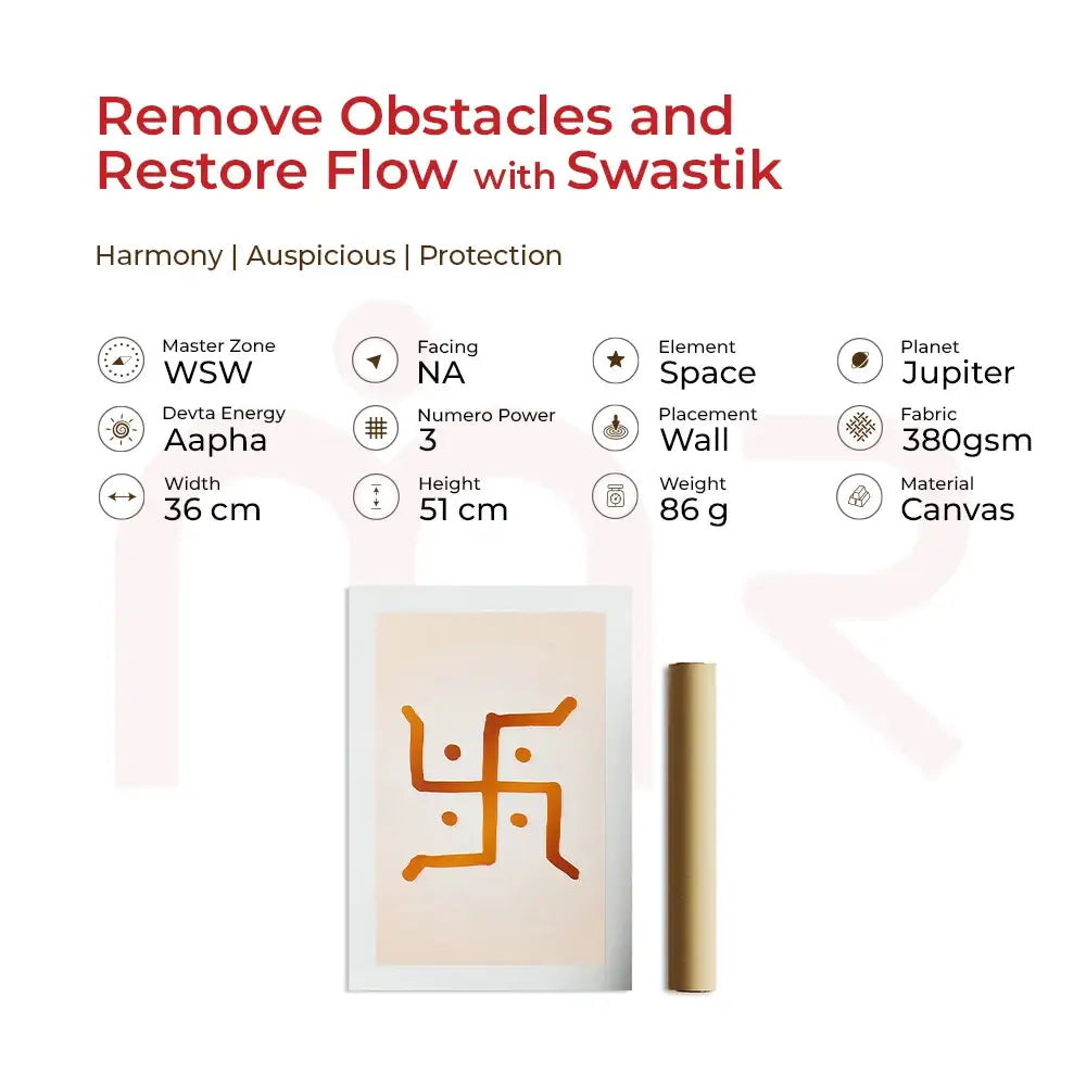 Swastik Vastu painting for education, harmony & protection – canvas wall art with auspicious energy