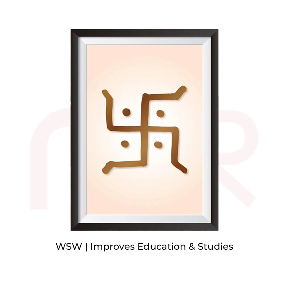 Acrylic Swastik wall frame MahaVastu remedy for education and studies, Vastu Shastra decor