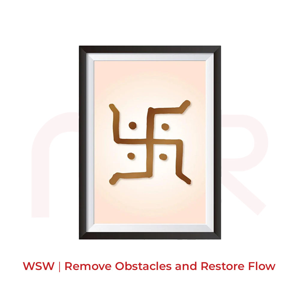 Framed Swastika Vastu painting for education and studies, Maha Vastu Shastra remedy