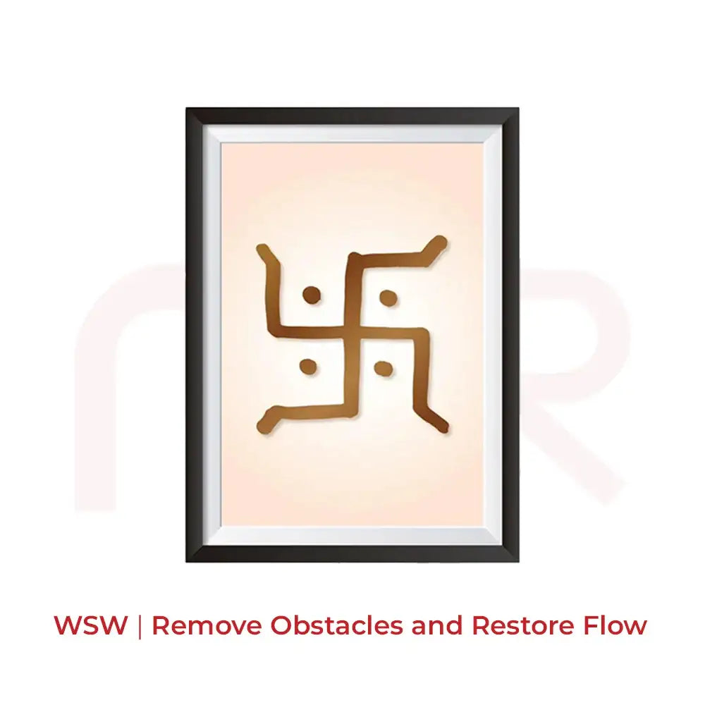 Framed Swastika Vastu painting for education and studies, Maha Vastu Shastra remedy