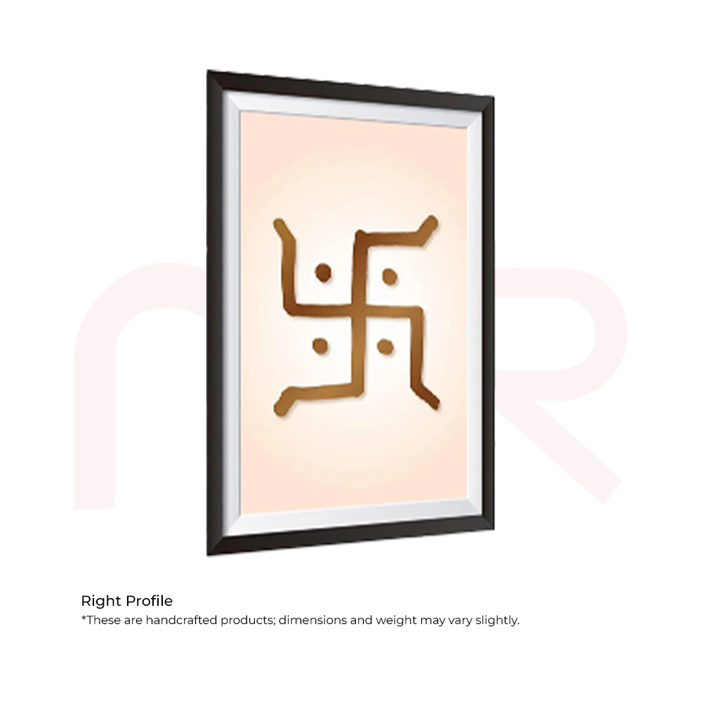 Acrylic Swastik wall art framed for MahaVastu remedies, ideal for Vastu Shastra balance.