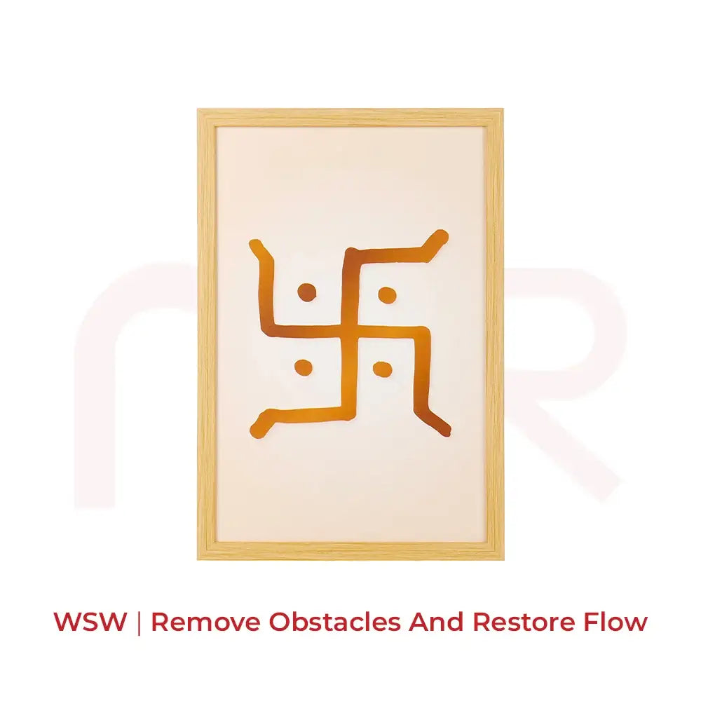 Vastu Swastika painting in wooden frame for education and studies improvement