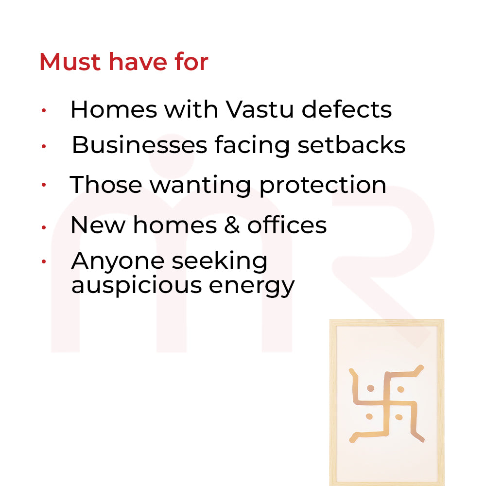 Swastik Vastu painting for education & studies, harmony, auspicious protection, canvas wall art 33x48cm