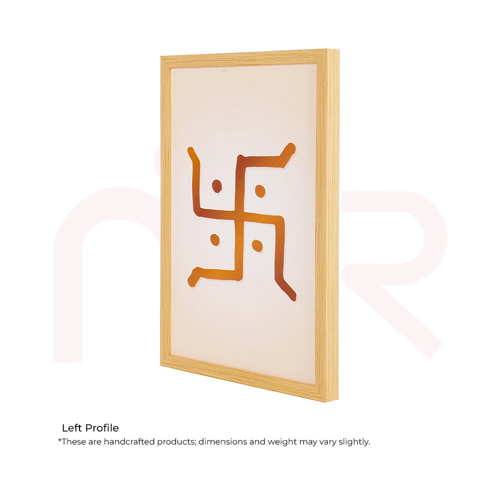 Handcrafted Vastu Swastik canvas painting with wooden frame, MahaVastu remedy decor