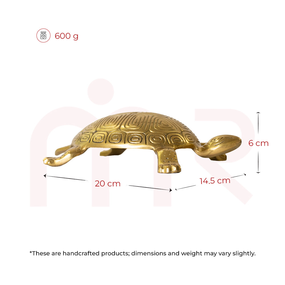 Brass tortoise Vastu decor with dimensions and weight for positive energy