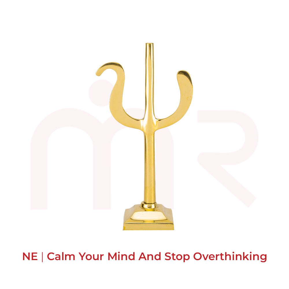Golden Trishul vastu remedy statue for north-east direction, promotes clarity and positivity