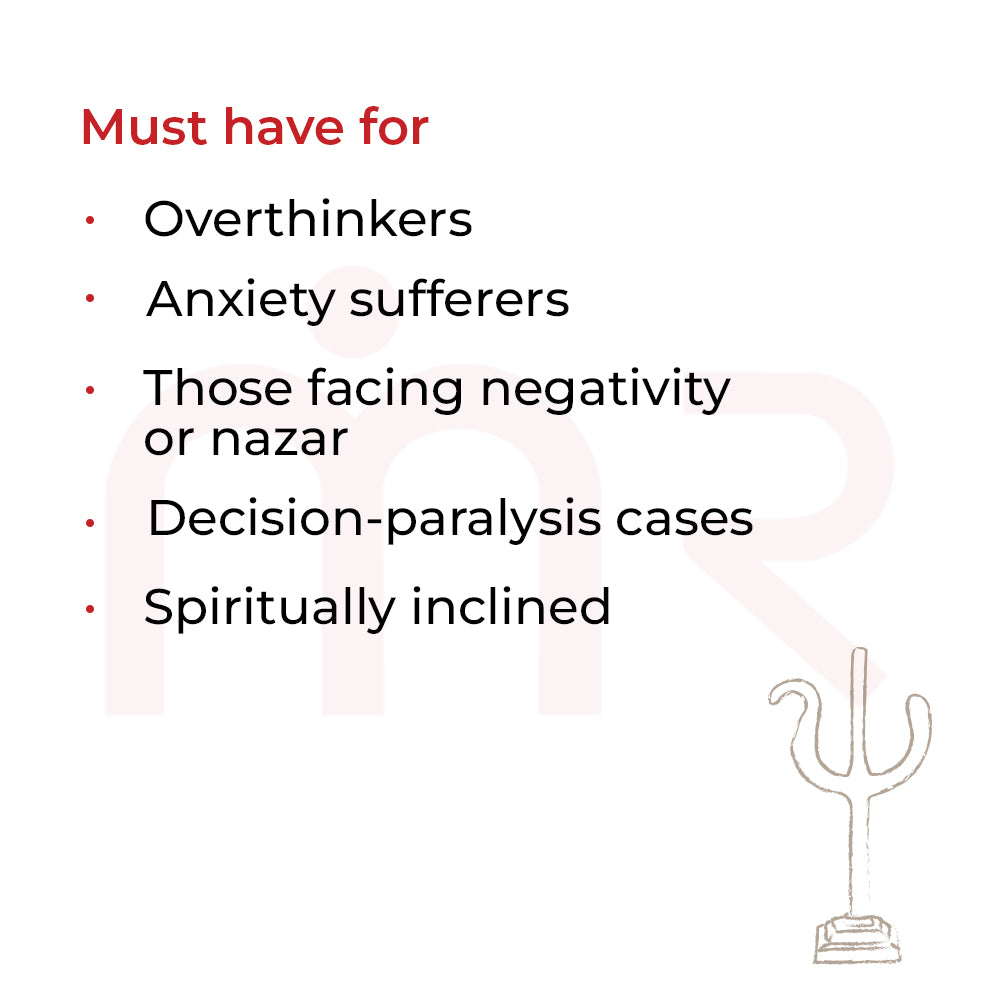 Vastu remedy instructions infographic with trishul metal object, placement tips, and gifting advice.