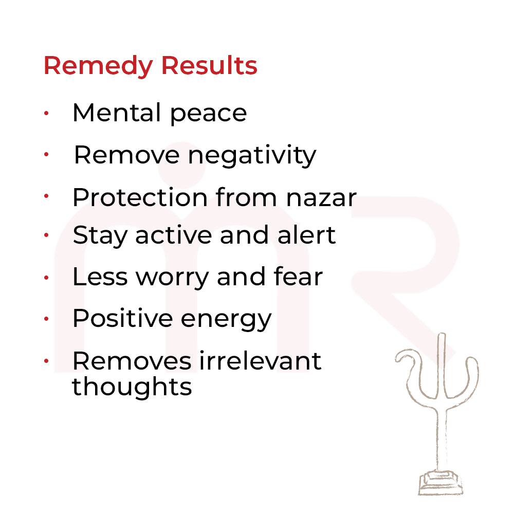 Brass Trishul Vastu remedy for balance, harmony, protection, 19 cm tall, table placement.