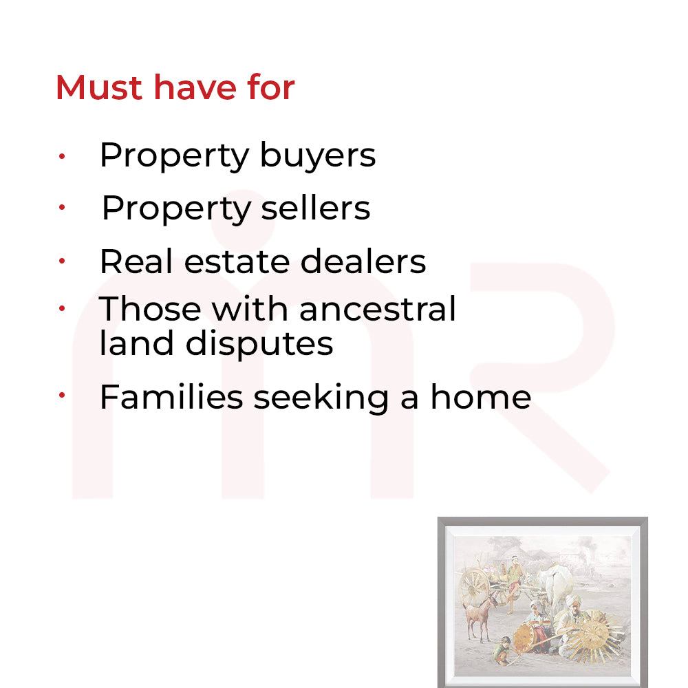 Vastu village scene painting with farmers, ox cart, and rural life for property prosperity and earth element balance
