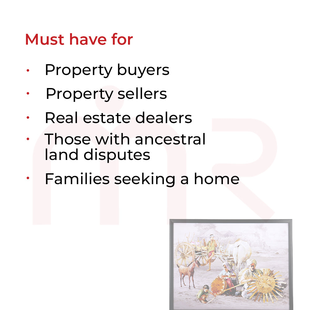 Village scene Vastu painting for property manifestation, Earth element, 64x49cm canvas, Maha Vastu remedy