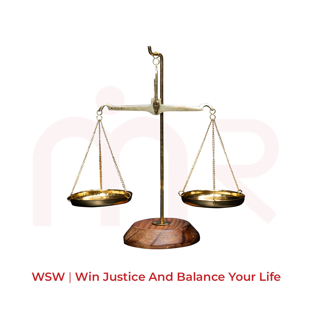 Brass weighing scale on wooden base, Vastu remedy for balance and positivity in life.