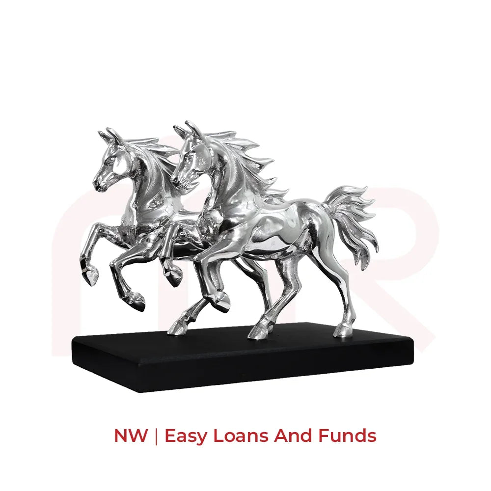 Silver running horses Vastu remedy for NW direction to attract easy loans and funds.