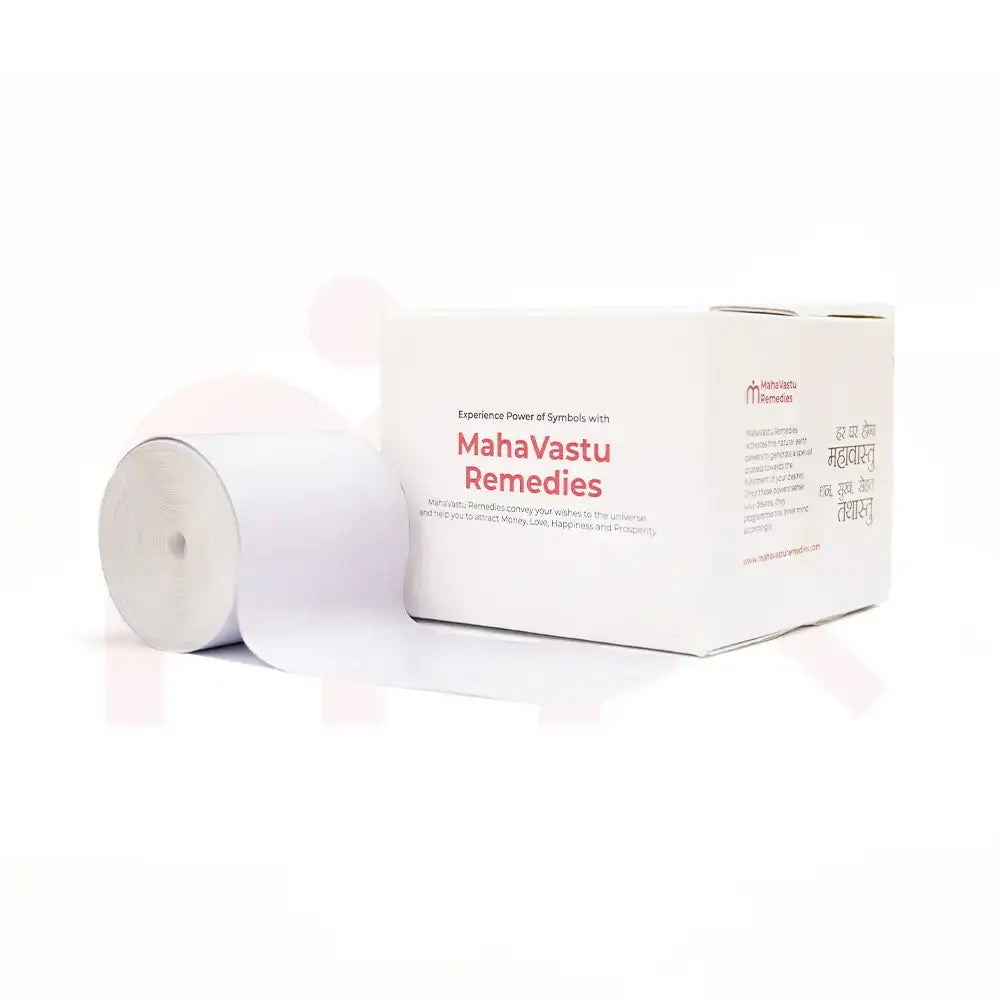 MahaVastu Remedies white symbolic tape roll with packaging for Vastu energy and prosperity
