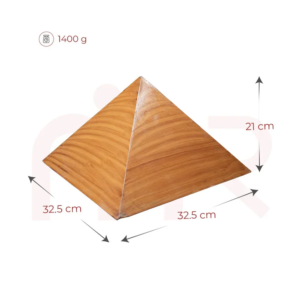 Wooden Vastu pyramid, 32.5 x 32.5 x 21 cm, 1400g, for energy balance and positivity