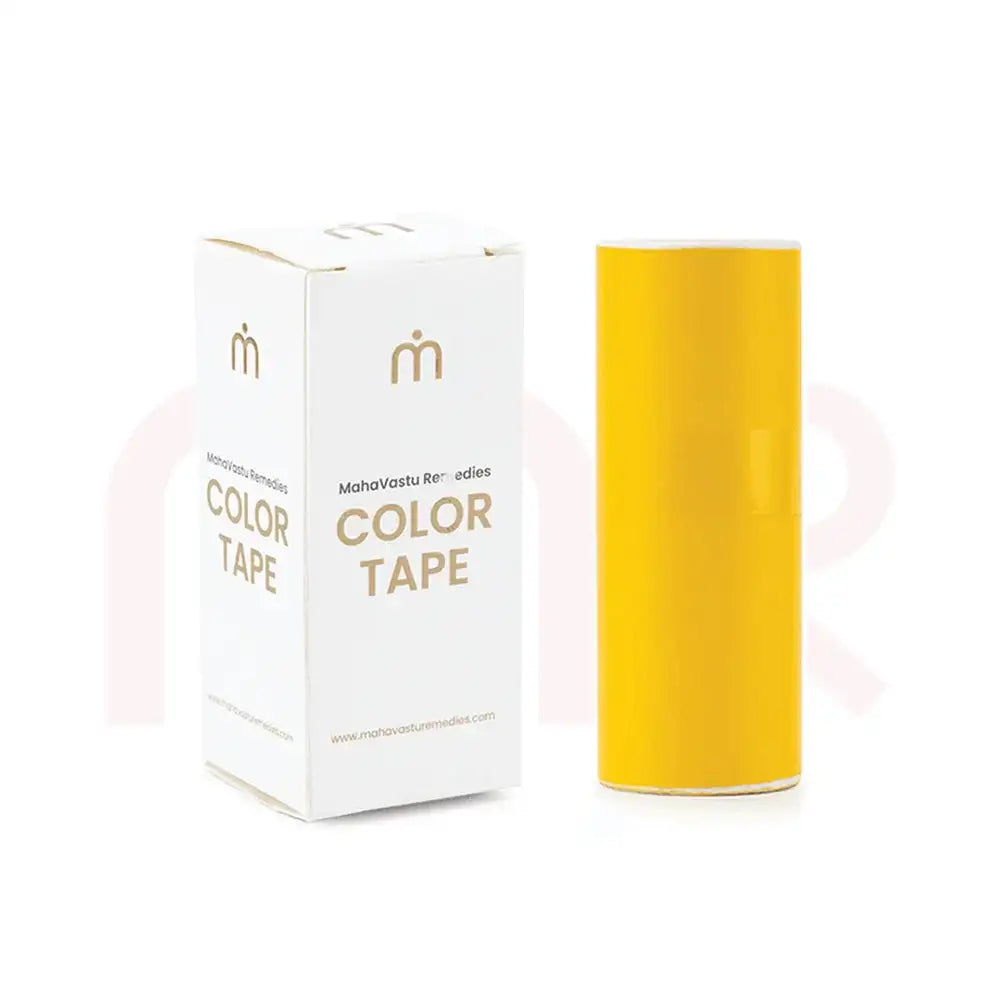 Yellow Vastu color tape with packaging for home energy balancing and positive vibes
