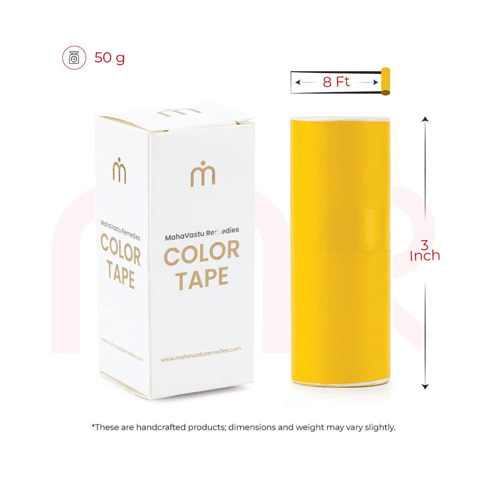 MahaVastu yellow color tape roll with packaging, 3 inch by 8 ft, Vastu remedy product