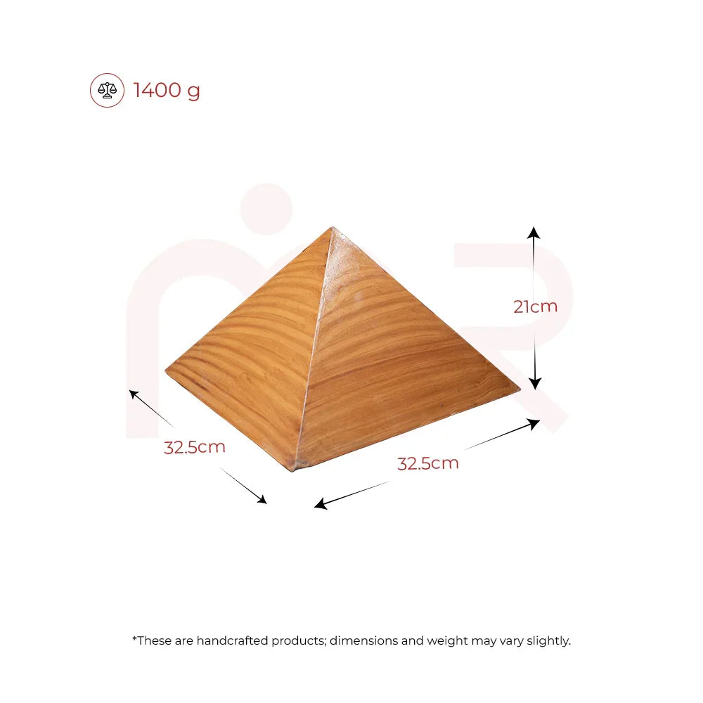 Handcrafted wooden MahaVastu pyramid, 32.5x32.5x21cm, 1400g for Vastu remedies