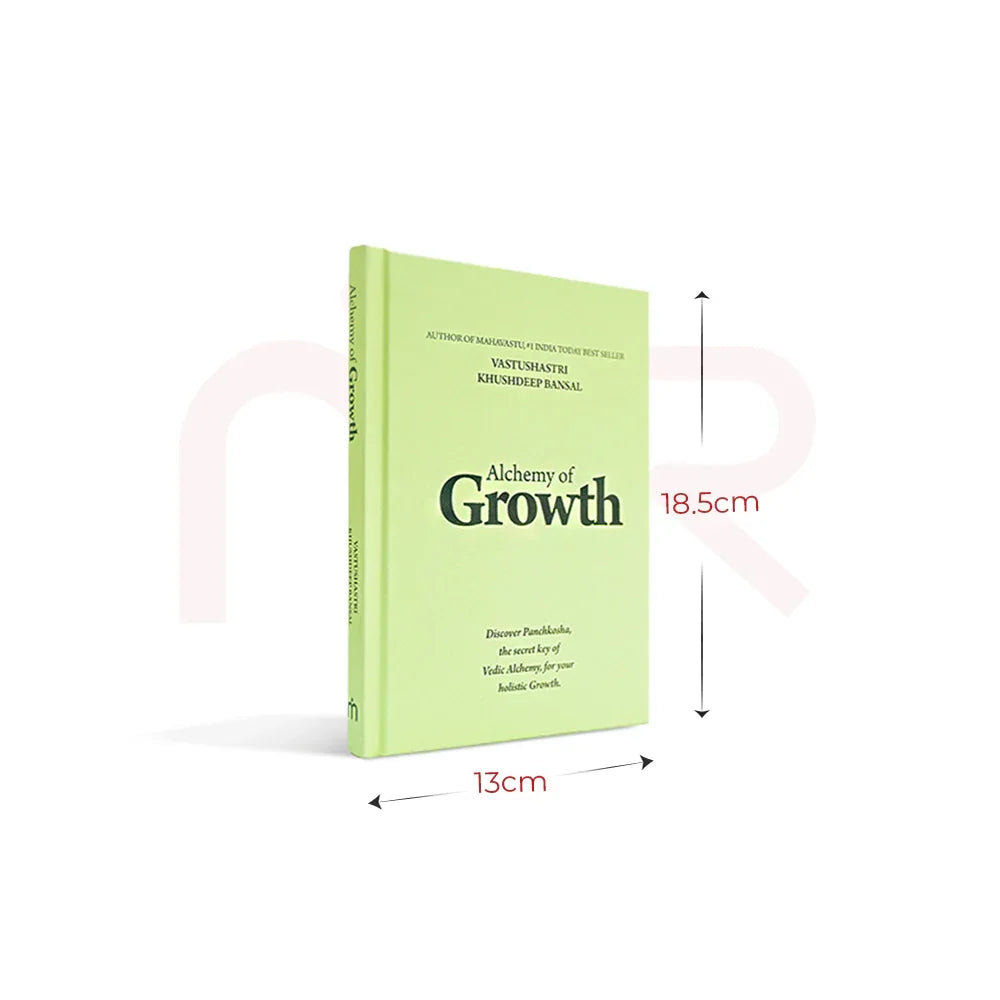 Alchemy of Growth book by VastuShastri Khushdeep Bansal for MahaVastu remedies, 18.5x13cm, green cover