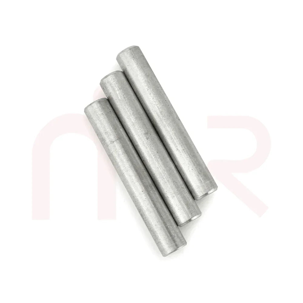 Aluminium metal strips for Maha Vastu remedies, set of three rods on white background