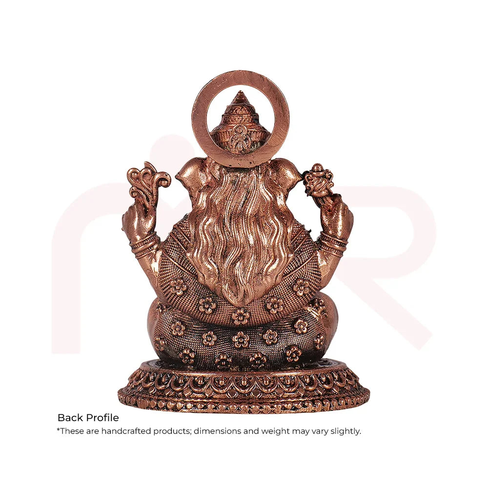 Back view of a handcrafted Ganesh idol in bronze finish for MahaVastu Vastu Shastra remedies
