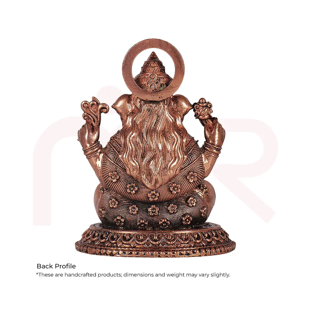 Back view of handcrafted Ganesh idol with intricate detailing for vastu decor