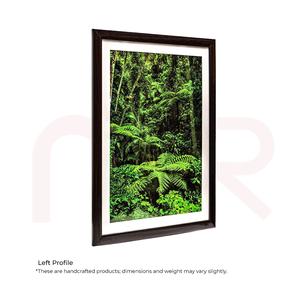 Vastu acrylic painting with vibrant green jungle ferns in black frame for MahaVastu remedies