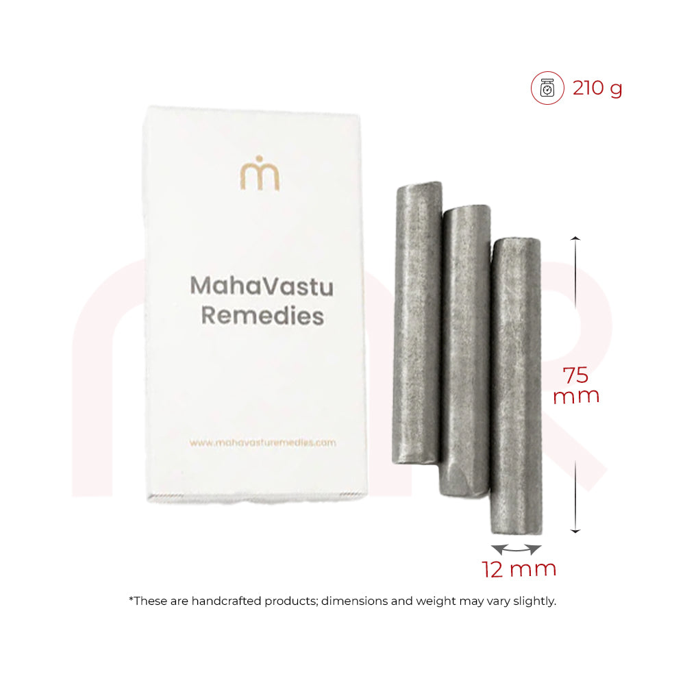 MahaVastu Remedies iron rods set with packaging, Vastu remedy tools, 75mm x 12mm, 210g